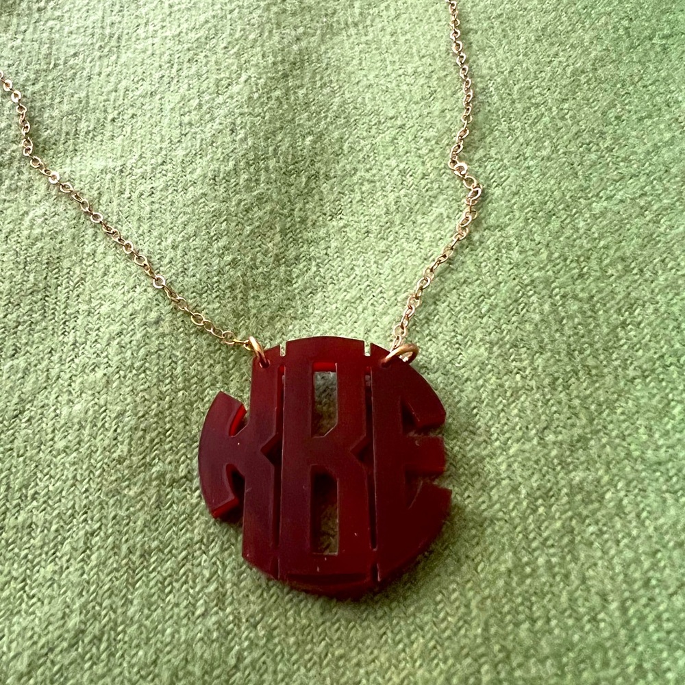 Monogram Acrylic tortoise necklace - KBE - never worn